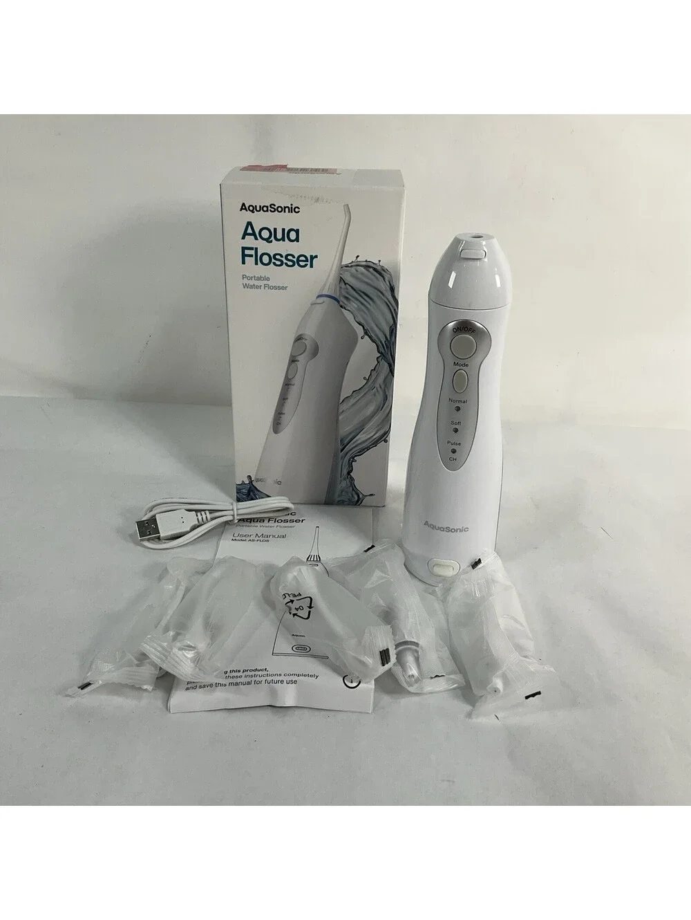 AquaSonic Aqua Flosser Portable Water Flosser 3 Modes Cordless  Rechargeable